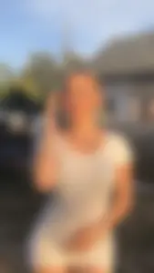 Nice non-candid blonde backyard photos, see through her lingerie