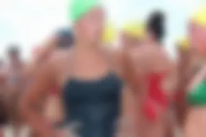 Lifeguard tournament girls on the beach