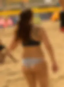 Beach volleyball babes in bikinis