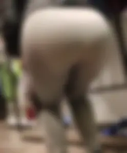 Teen in white leggings and vpl