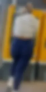 Breathtaking blonde German bimbo PAWG (BBL?) in navy leggings