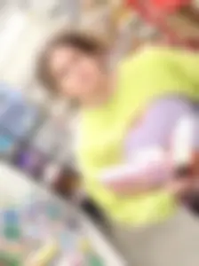 Colorful fitness milf