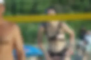 Amazing Sexy Casual Volleyball Player in Swimsuit on the Beach Creepshots Collection