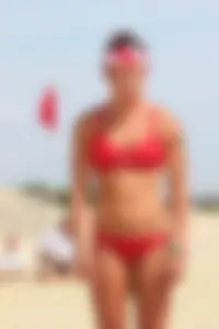 Lifeguard tournament girls on the beach