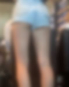 Cute Cheeky Blonde Server in Booty Shorts (OC)