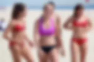 Lifeguard tournament girls on the beach