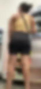 Petite cute milf in black shorts+vpl‼️