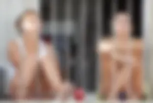 Neighbor student upskirted showing her panties and in bikinis