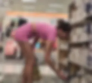 Girl in pink bra less