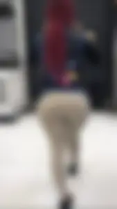 Sexy candid ebony Walmart booty in tan jeans