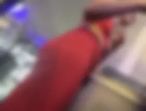 Bulge in red LUPO leggings