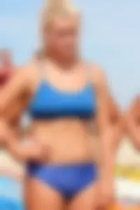 Lifeguard tournament girls on the beach