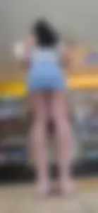 Sexy white girl in mini skirt beautiful legs