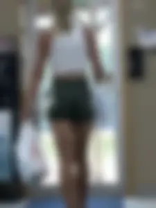 Brunette College Babe Tight Booty Sweatshorts VPL