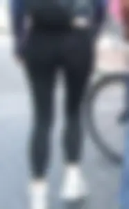 Girl in Semi-Transparent Tights VPL Street Creepshot