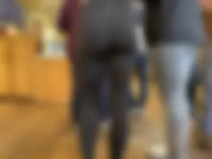 Cute booty in black spandex
