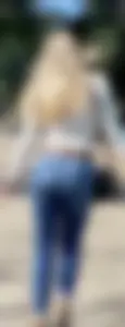 Tight ass in white and another in jeans