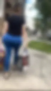 Huge ass bbl latina vpl blue leggings