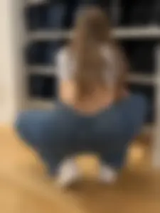 Redhead squatting and working part 2 (oc)