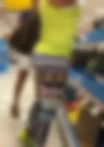 Milf shopping at Target in patterned leggings
