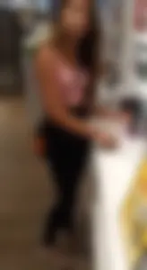 Skinny Candid Girl in Leggings Busted the Photographer at the Store