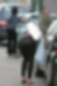 Girl in Semi-Transparent Black Tights Street Creepshots