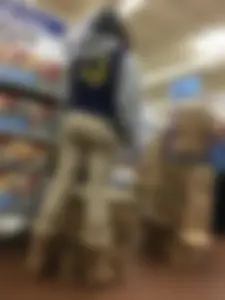 Black Walmart employee with a nice booty in tight jeans