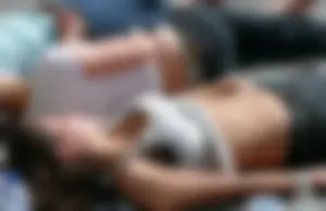 Hot Candid Girls in Jeans And Jerked Up T-Shirts Lying on the Roof Hot Photos