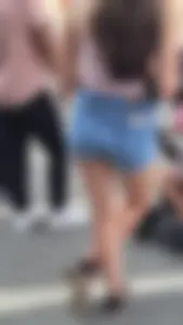 Milf with tight ass in jean shorts