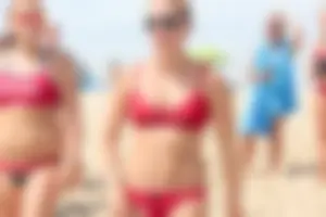 Lifeguard tournament girls on the beach