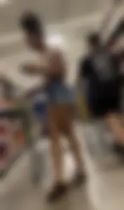 Slim ebony in daisy duke cut offs!