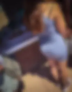 Girl in Blue Short Tight Dress Street Candid Photo with Sexy Legs
