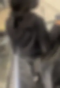 Tight curvy latina at airport pulls up pants