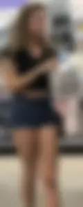 Tight petite Blonde in jean shorts