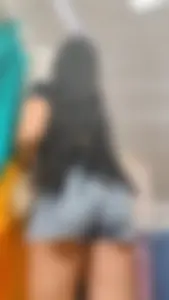 Latina Has A Nice Booty In Jean Shorts, Faceshot