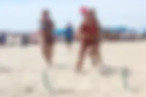 Lifeguard tournament girls on the beach