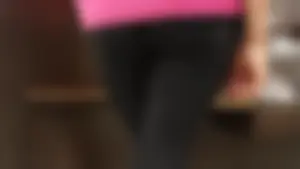 Nice ass in leggings standing in line shopping