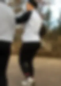 Christmas store girl with a nice booty in leggings with vpl