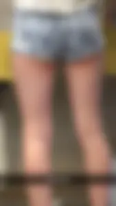 Hot Booty and Legs in Mini Shorts Closeup Candid