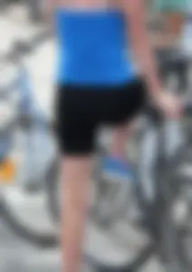 Cute teen bike rider in spandex shorts with a nice ass and vpl