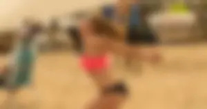 Beach volleyball babes in bikinis