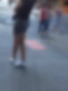 Thick big booty teen with braces in tight grey spandex shorts