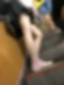 Thin Sexy Legs in a Skirt And Pink Sneakers - Candid Girl Escalator Subway Creepshots
