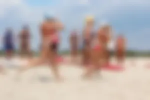 Lifeguard tournament girls on the beach
