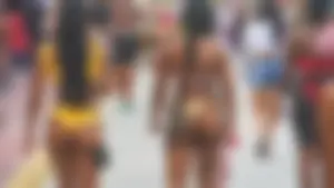 Two sexy ass black girls in thongs posing for the camera