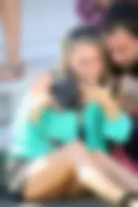 Blonde lady upskirted showing her panties and pussy lips