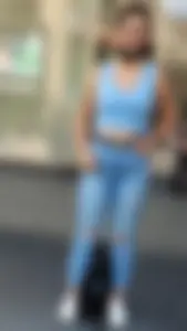 Hot Street Candid Girl in Tight Blue Jeans and a Top