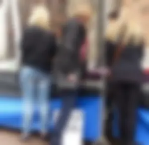 Blondies at the street market creepshot