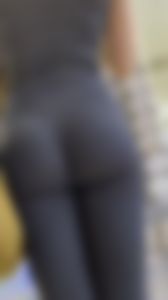 Girl In Black Leggings Has A Nice Little Bubble