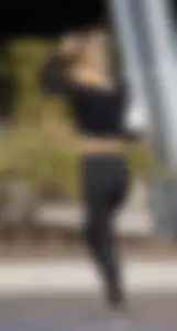 Sexy ass blonde in the parking lot in leggings with amazing body